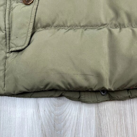 Ralph Lauren Rugby Down Vest Calf Suede Patch Army Green Men’s Size S Small - Picture 16 of 16